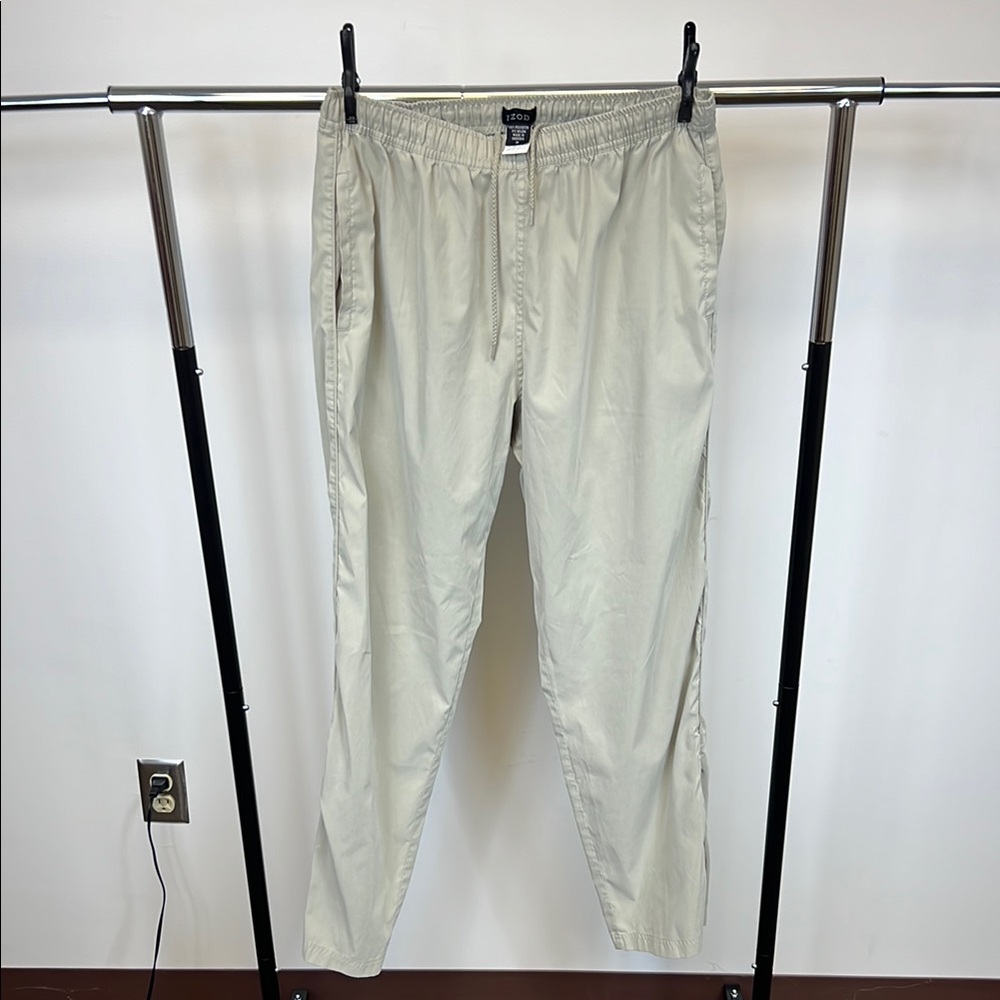 Izod Cream/Light Tan Casual Pants Relaxed Fit Lightweight Unisex Size Medium